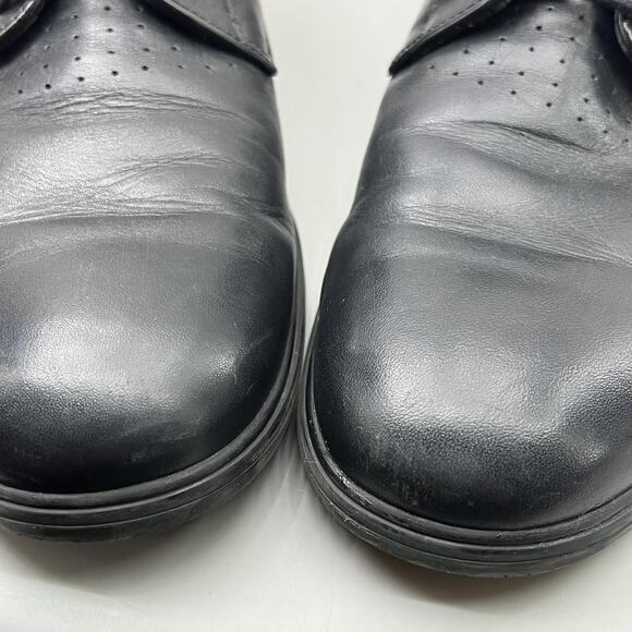 Amberjack The Original Oxford Men Size 11 M Black Leather Lace Comfort Shoes